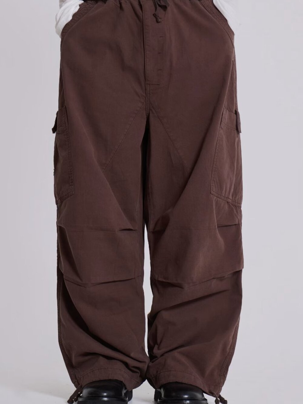 Jaded London Brown parachute cargo pants